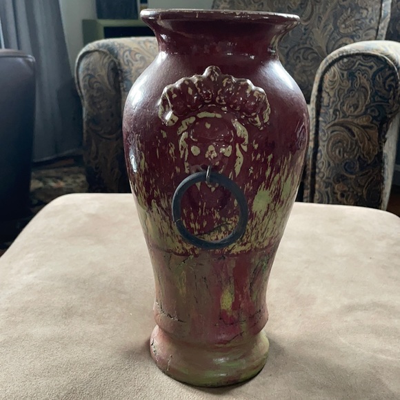 Other - Hosley Pottery Vase Lion Head Metal Ring, Stamped